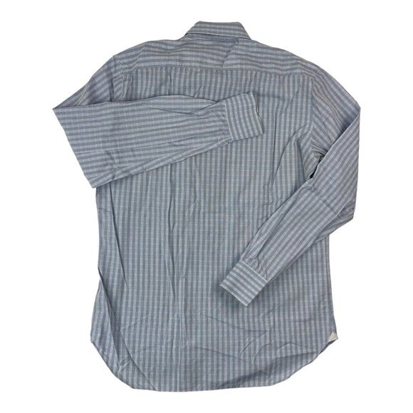 Sartoria Partenopea Napoli Blue & White Check Long Sleeve Button Up Mens Size L - Picture 6 of 7